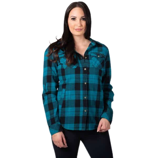 FXR Womens Timber Plaid Shirt Teal/Black