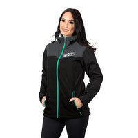 Load image into Gallery viewer, FXR W PULSE SOFTSHELL JACKET GREY HEATHER/CORAL
