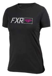 Load image into Gallery viewer, FXR LADIES Dash Tech T-Shirt Blk/Elec Tang/Aqua
