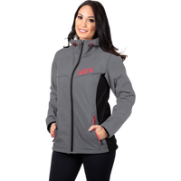 Load image into Gallery viewer, FXR W PULSE SOFTSHELL JACKET GREY HEATHER/CORAL
