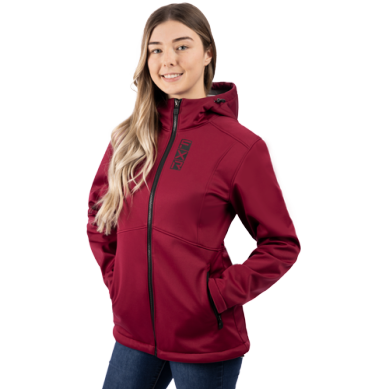 FXR RIDGE SOFTSHELL HOODIE WINE/BLACK