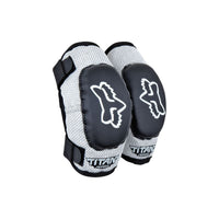Load image into Gallery viewer, FOX PEEWEE TITAN ELBOW GUARD BLACK/SILVER
