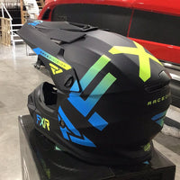 Load image into Gallery viewer, FXR Youth Legion Helmet 22 - BLACK BLUE HI VIS
