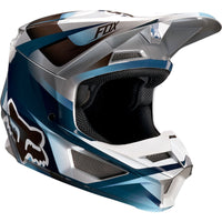 Load image into Gallery viewer, Fox Youth V1 Motif Helmet  Blue/Grey
