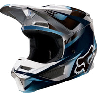 Load image into Gallery viewer, Fox Youth V1 Motif Helmet  Blue/Grey
