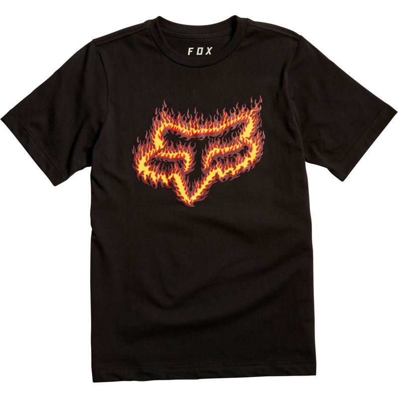 FOX YOUTH FLAME HEAD SS TEE Black/Orange