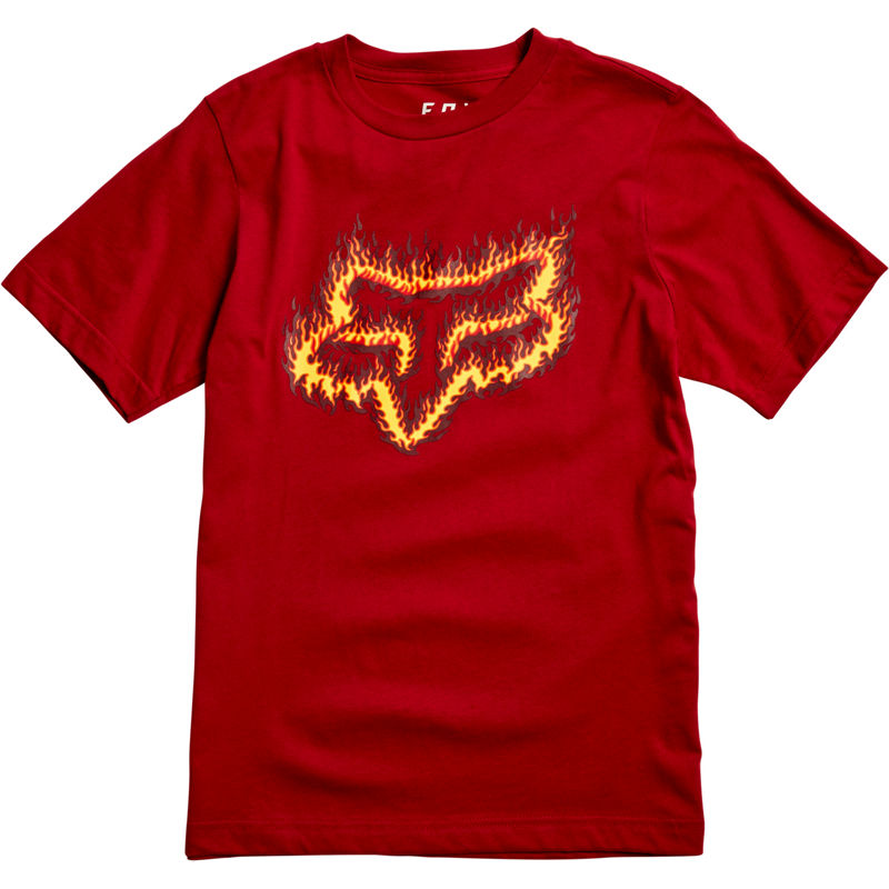 FOX YOUTH FLAME HEAD SS TEE Cardinal