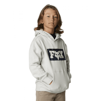 Load image into Gallery viewer, FOX YOUTH NUKLR PULLOVER FLEECE LIGHT GRAY
