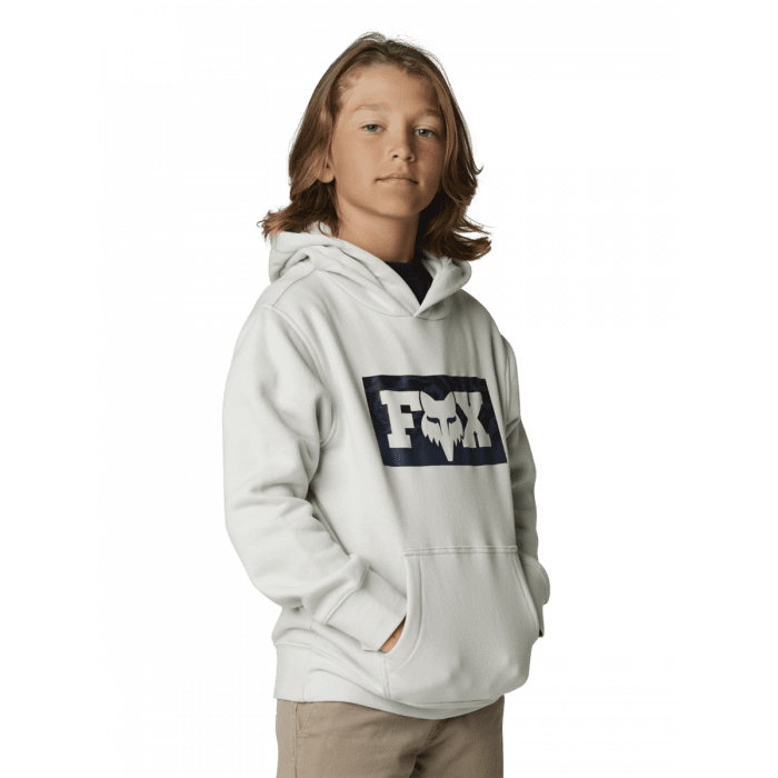 FOX YOUTH NUKLR PULLOVER FLEECE LIGHT GRAY