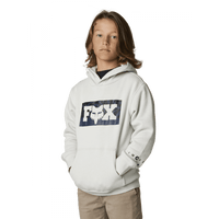 Load image into Gallery viewer, FOX YOUTH NUKLR PULLOVER FLEECE LIGHT GRAY
