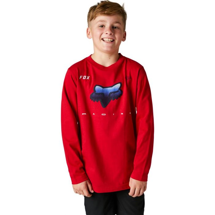 FOX YOUTH RKANE LS TEE FLAME RED