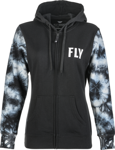 FLY RACING WOMENS TIE DYE HOODIE BLAK/GREY