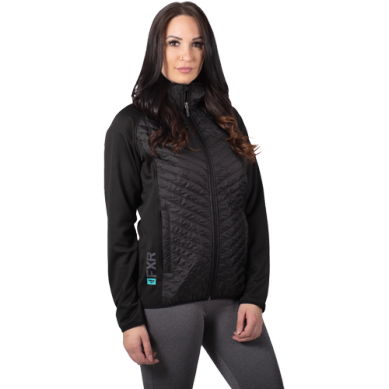 FXR Womens Phoenix Quilted Hoodie Black/Mint Lg