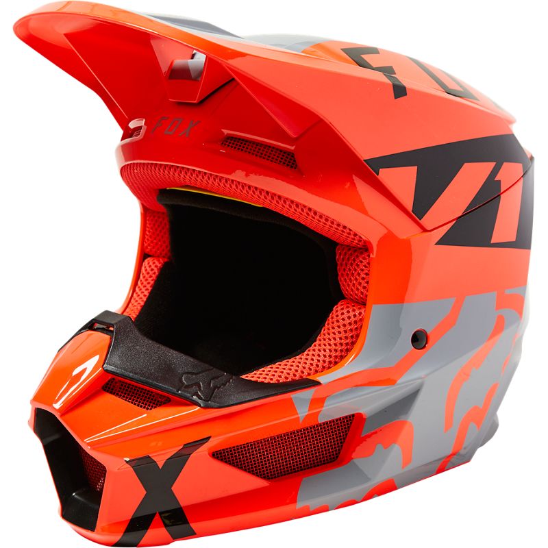 Fox Youth V1 Skew Helmet Steel/Grey