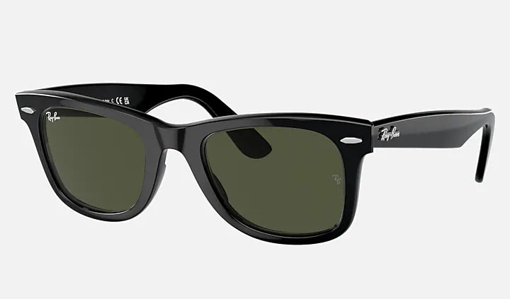 RAY BAN NEW WAYFARER BLACK G-15 GREEN