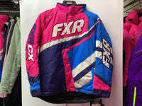 Load image into Gallery viewer, FXR YOUTH COLD CROSS JACKET Fuchsia/White Weave/Elec Lime
