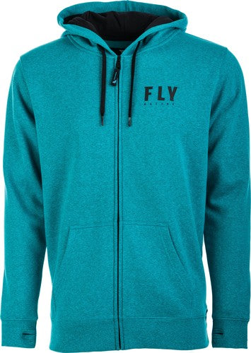 FLY LOGO ZIP UP HOODIE TEAL