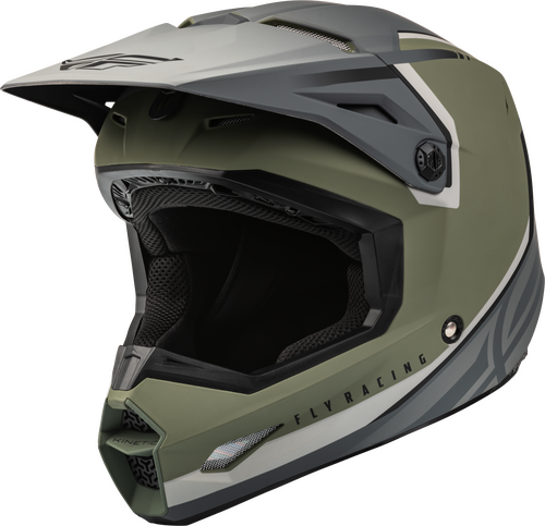 FLY YOUTH KINETIC VISION HELMET MATTE OLIVE GREEN/GREY