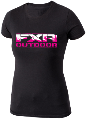 FXR Women’s Outdoor T-Shirt Black/Fuchsia-XL