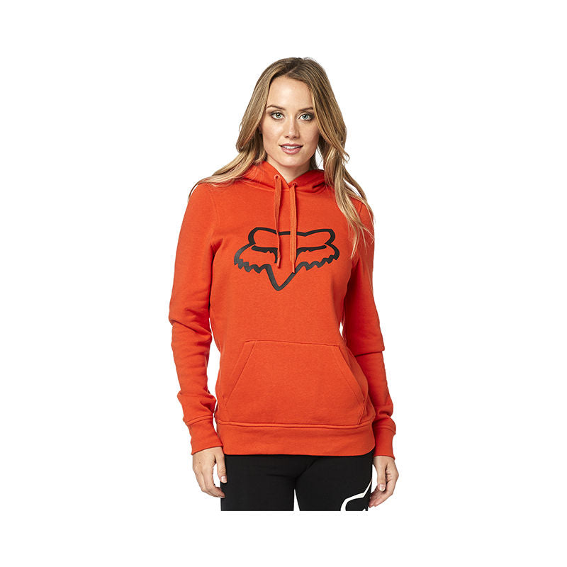 FOX WOMEN'S CENTERED PULLOVER HOODIE ATOMIC ORANGE