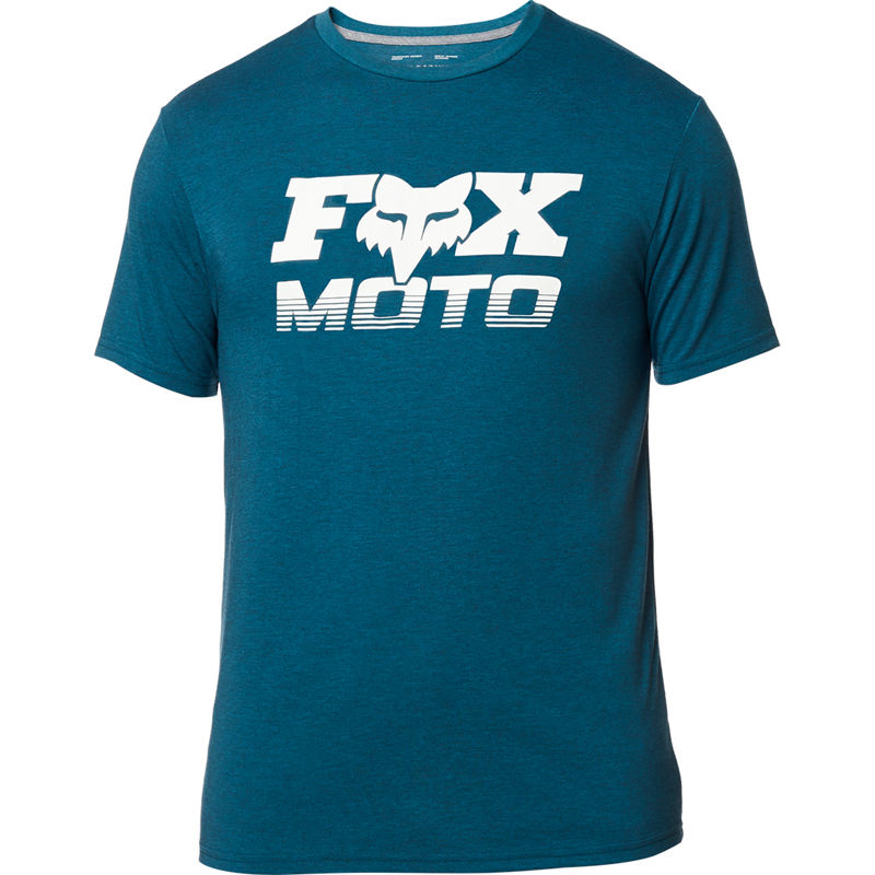 FOX MEN'S CHARGER SS TECH TEE HEATHER MAUI BLUE