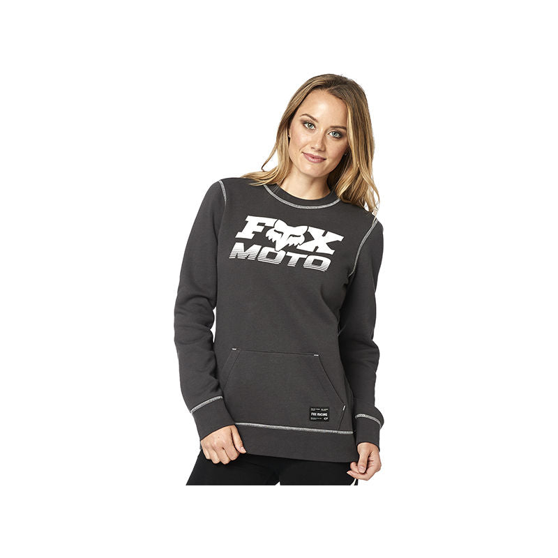 FOX WOMEN'S CHARGER CREW FLEECE BLACK VINTAGE