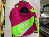 Load image into Gallery viewer, FXR YOUTH COLD CROSS JACKET Fuchsia/White Weave/Elec Lime
