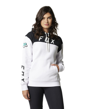 FOX WOMENS FGMNT PO FLEECE WHITE/TEAL LOGO