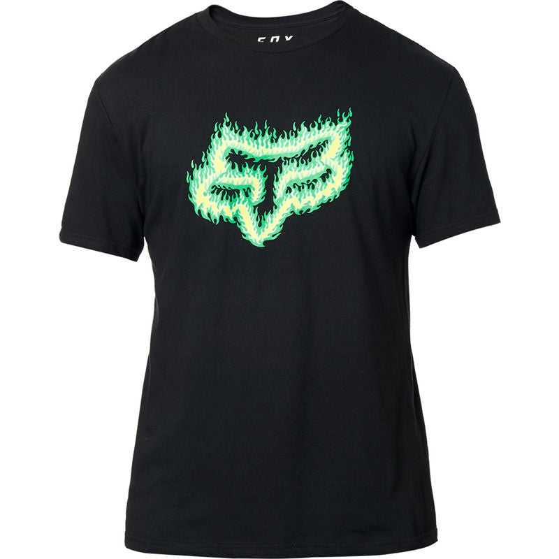 FOX MEN'S FLAME HEAD SS TEE BLACK/GREEN