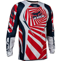 Load image into Gallery viewer, FOX YOUTH 180 GOAT JERSEY RICKY CARMICHAEL REPLICA JERSEY RED/NAVY/WHITE
