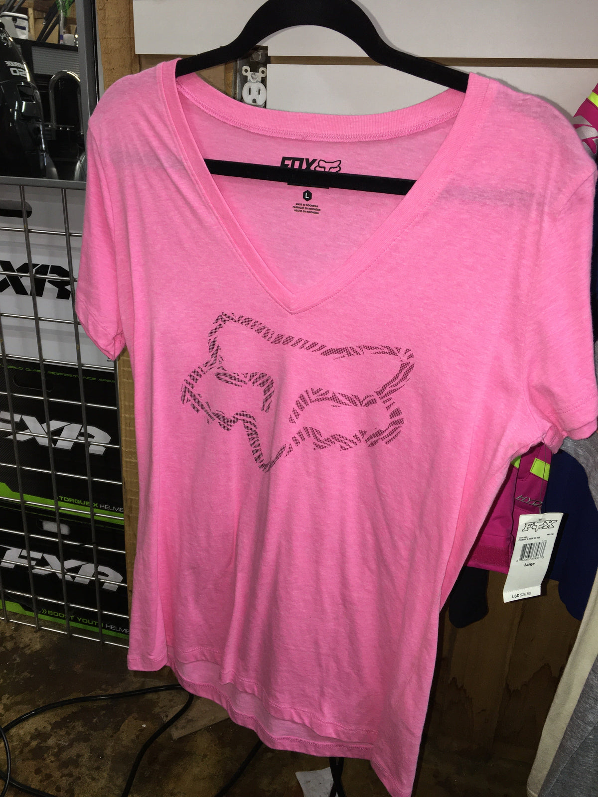 FOX WOMEN'S PHOENIX V NECK SS TEE NEON PINK