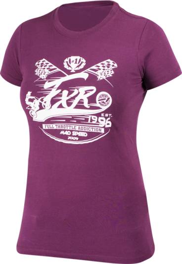 FXR LADIES Mad Speed T-Shirt Wineberry/White