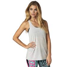 FOX WOMEN'S MISS CLEAN RACER TANK LIGHT HEATHER GREY