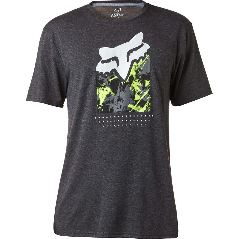 FOX MEN'S SLASHER FILL SS TECH TEE HEATHER BLACK