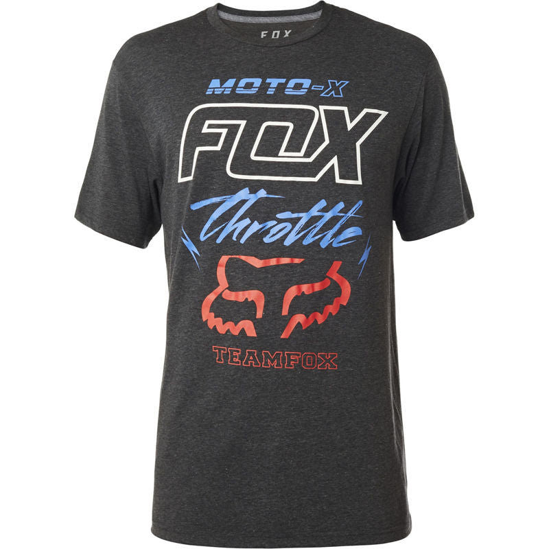 FOX MEN'S THROTTLED SS TECH TEE HEATHER BLACK