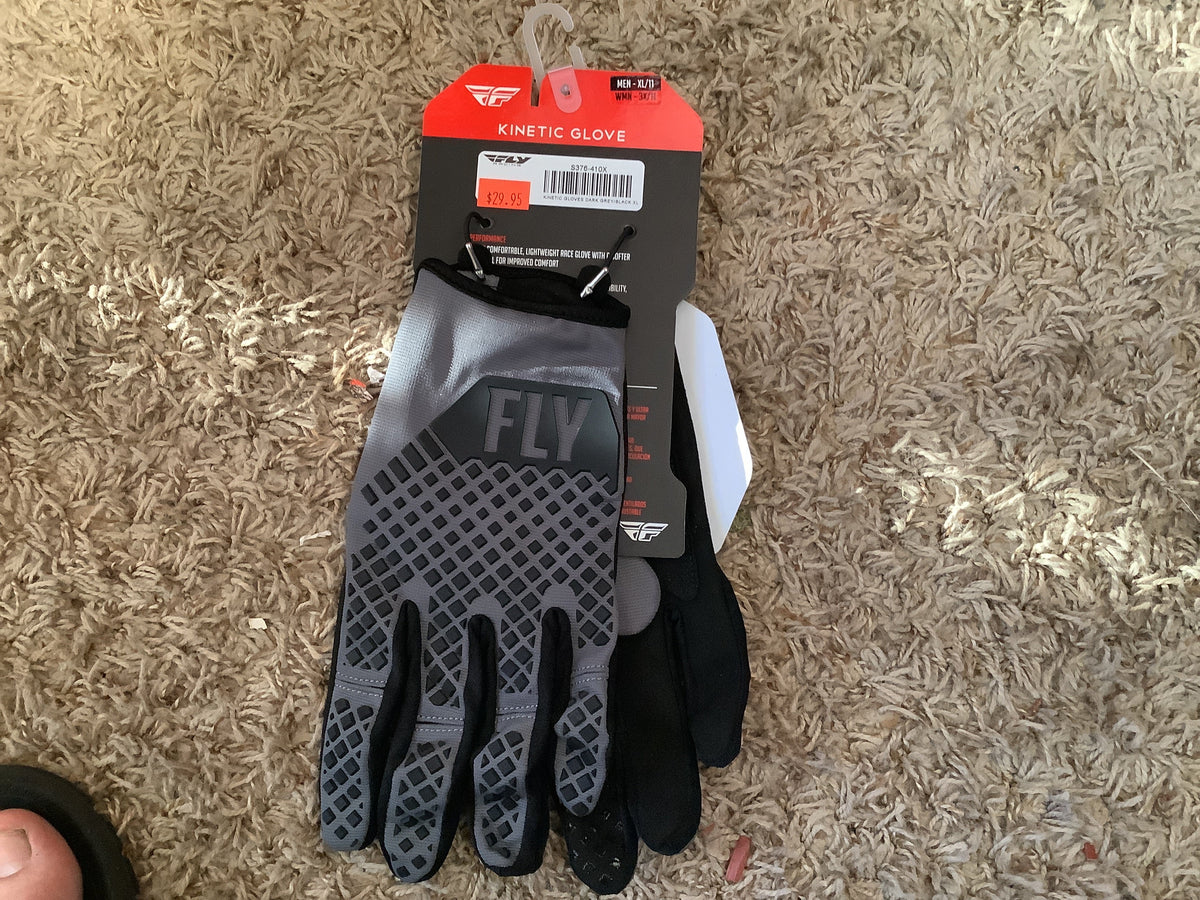 Fly Racing Kinetic Gloves Dark Grey/Black