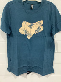 Load image into Gallery viewer, FOX PALMS SS TOP DARK INDIGO
