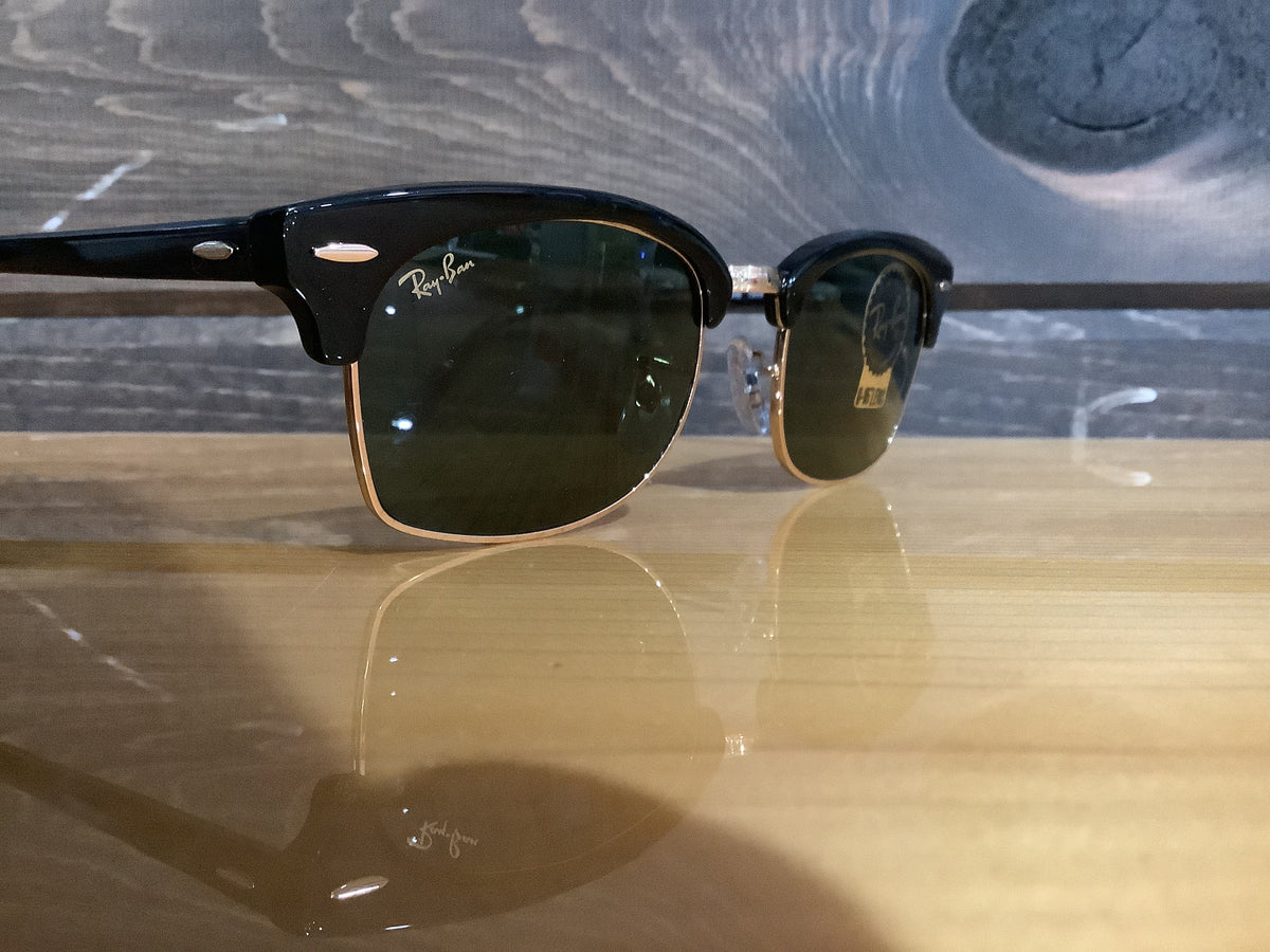 RAY BAN CLUBMASTER SQUARE BLACK G-15 GREEN