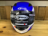 Load image into Gallery viewer, YOUTH GM-49Y FULL FACE DEFLECT HELMET WHITE/BLUE YS
