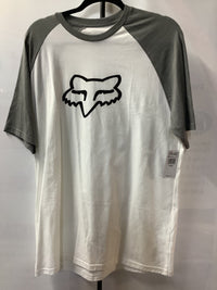 Load image into Gallery viewer, Fox Blocked SS Premium Tee White/Grey
