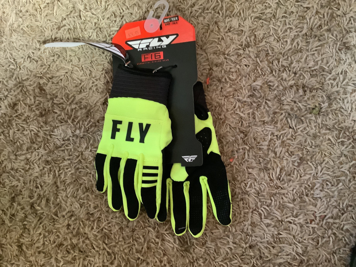 Fly Racing Youth F-16 Gloves Hi-Vis/Black