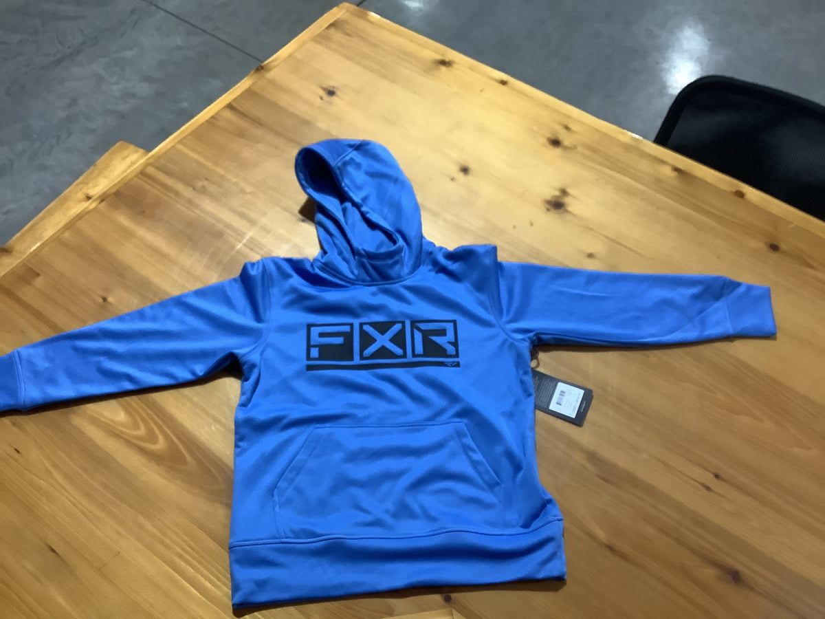 FXR YOUTH PODIUM TECH PULLOVER HOODIE TRANQUIL BLUE/BLACK