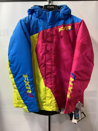 Load image into Gallery viewer, FXR Children Vertical Jacket Blue/Fuchsia/Yellow
