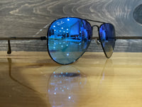 Load image into Gallery viewer, RAY BAN AVIATOR LARGE METAL BLACK/BROWN GRADIENT MIRROR BLUE
