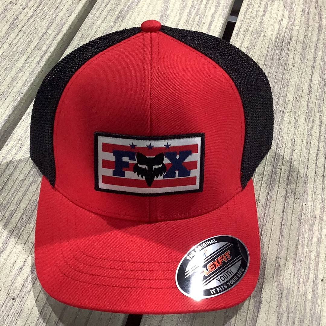 FOX YOUTH UNITY FLEXFIT HAT FLAME RED