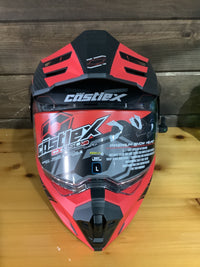 Load image into Gallery viewer, CASTLE X EL CX950V2 FIERCE MODULAR HELMET MATTE BLACK/RED/CHARCOAL
