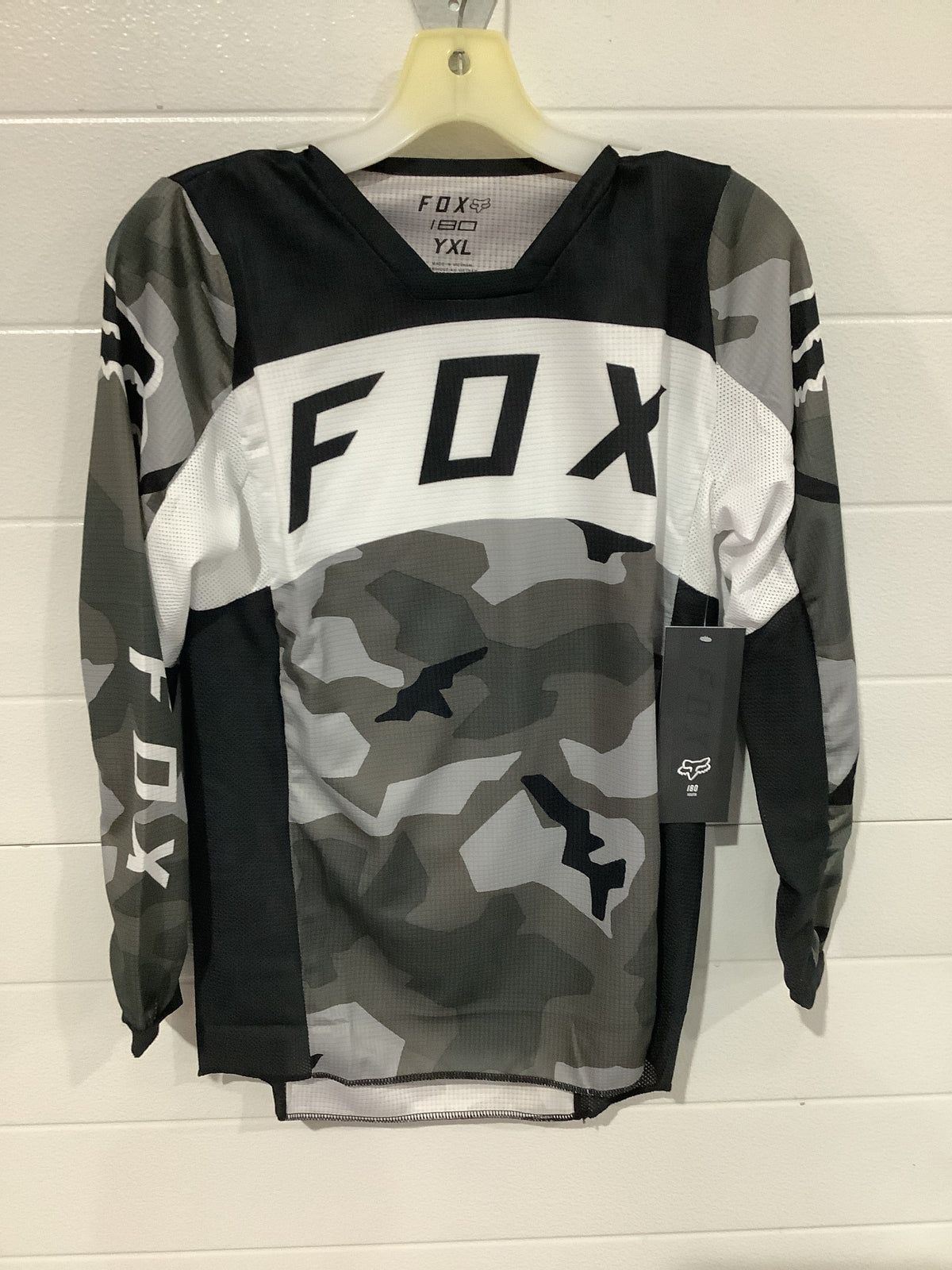 FOX YOUTH 180 BNKR JERSEY BLACK CAMO