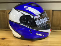 Load image into Gallery viewer, YOUTH GM-49Y FULL FACE DEFLECT HELMET WHITE/BLUE YS
