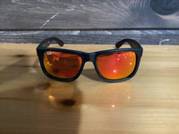 Load image into Gallery viewer, RAY BAN JUSTIN RUBBER BLACK/BROWN MIRROR ORANGE
