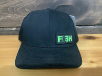 Load image into Gallery viewer, RIDE FISH MINNESOTA NIGHT OUT PATCH MESH SNAPBACK BLACK GREEN
